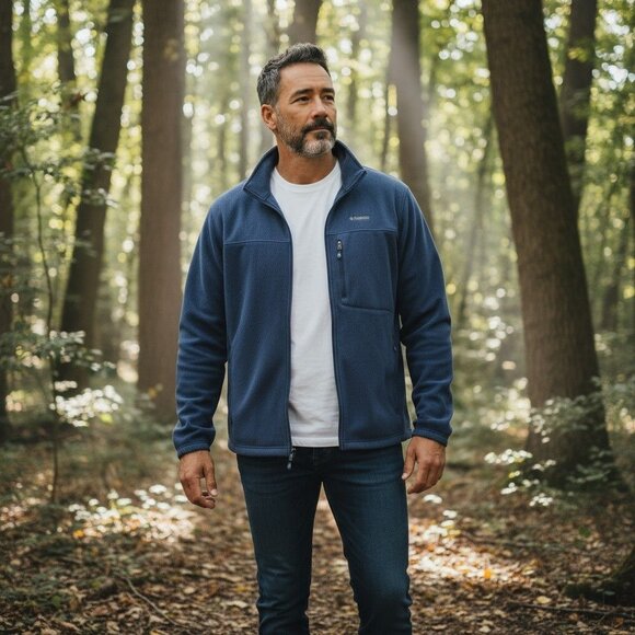 Columbia Other - Columbia Navy Blue Mens Full-Zip Fleece Jacket 3XT Tall Size Warm & Soft Outerwe